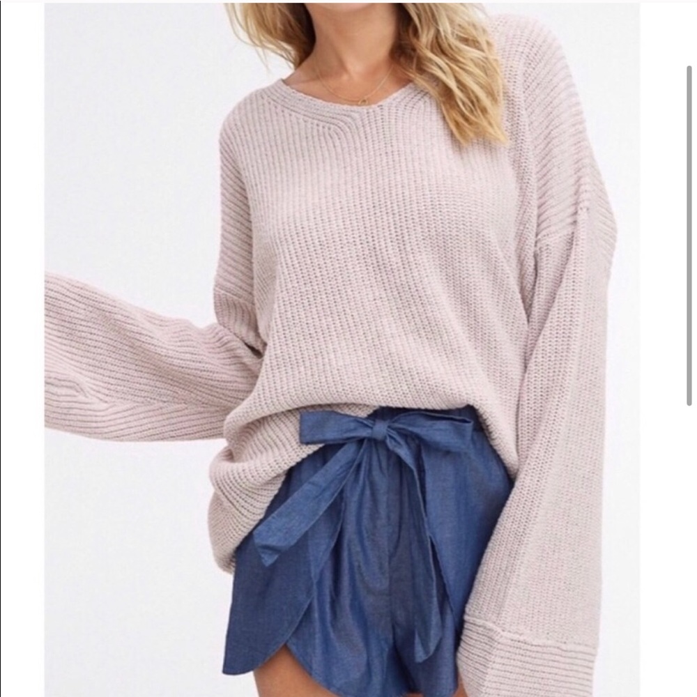 /Willow/ V-Neck Oversized Flowy Sweater - Picture 2 of 4